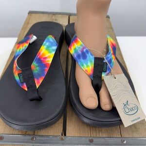 NEW Chaco Chillos Flip Flops Sandals Men’s 46 Size‎ 13 Tie Dye Beach NWT Colors